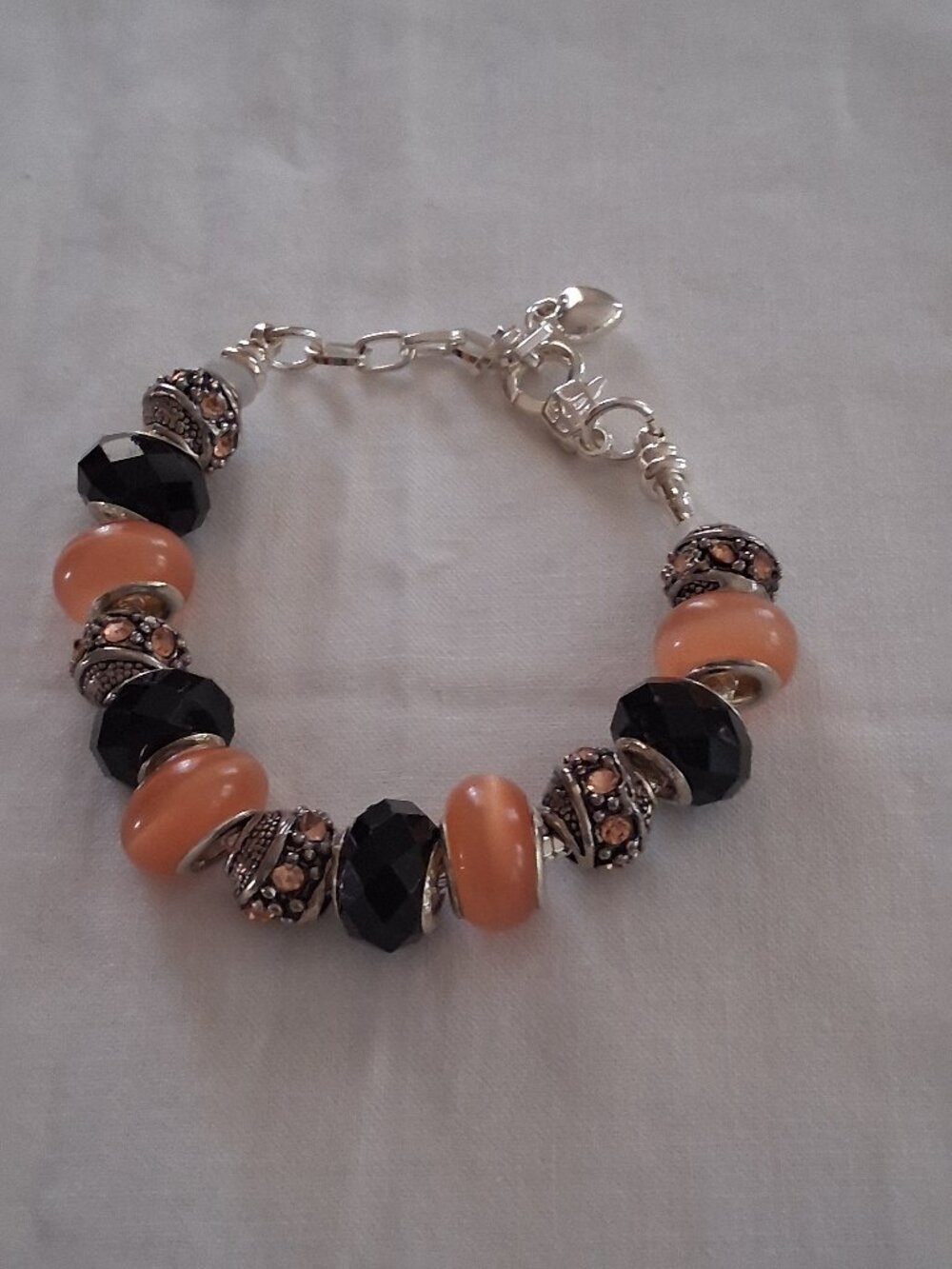Fall Halloween Murano Bead Bracelet